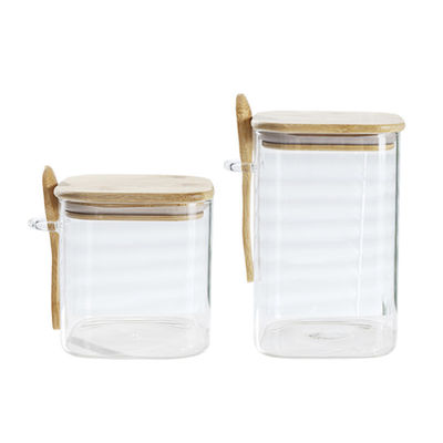 Industrial-Grade Glass Jars with Spoon | B2B Bulk Orders | Airtight Bamboo Lids | Custom Branding