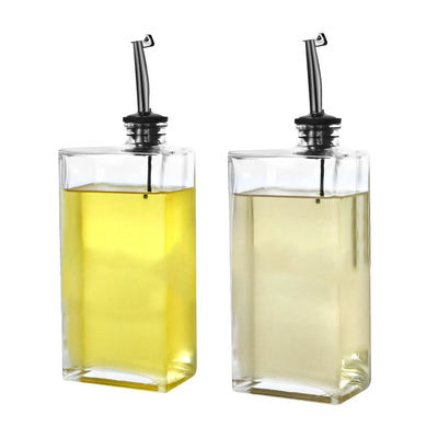 Custom B2B 500ml Glass Oil Dispenser|Drip-Proof Stainless Steel Spout| V-Protective Commercial Design
