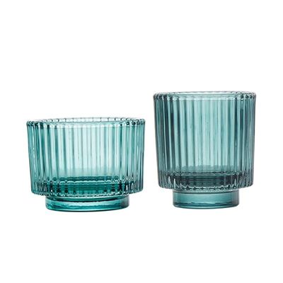 B2B Christmas-Themed Glass Candle Jars – Ribbed Design, Bulk Order for Candle Brands/Contract Makers