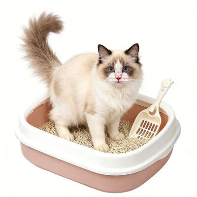 Wholesale Extra Large Cat Litter Box, Durable Anti-Spill Low Entry Pet Litter Pan with Scoop