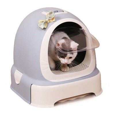 OEM Enclosed Cat Litter Box with Drawer, Odor Control & Anti-Tracking Design | Durable Pet Toilet