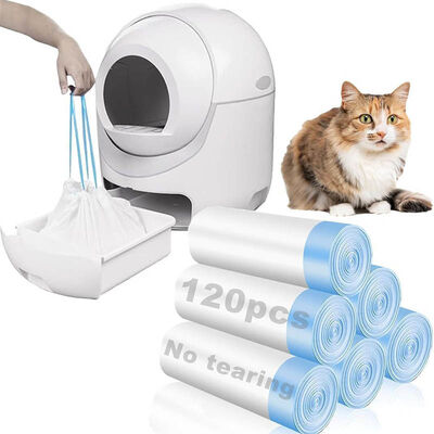 Premium Drawstring Cat Litter Liners – Tear-Proof, Odor Control, Universal for Self-Cleaning Litter Boxes