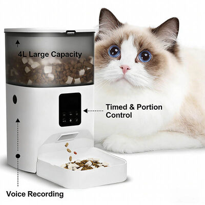 Smart Automatic Cat Feeder Anti-Jam BPA-Free Low Food Alert Bulk Wholesale Pet Feeder For EU US Market