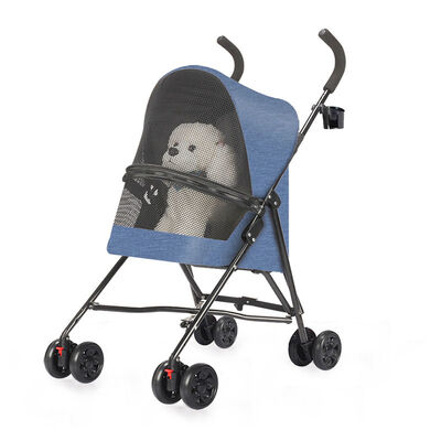 Foldable Travel Pet Stroller Lightweight Durable Safe Cat Dog Pushchair with Breathable Mesh