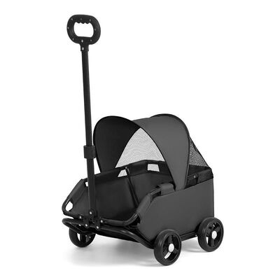 Wholesale Foldable Pet Stroller, OEM ODM 4-Wheel Pet Trolley with Mesh Ventilation for Small Pets
