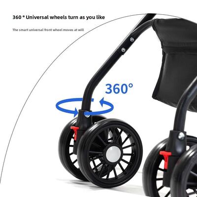 Foldable Pet Stroller Lightweight Portable Travel Dog Cat Stroller with Storage Basket & Safety Brakes