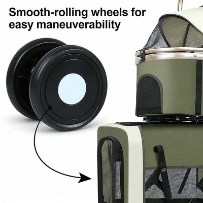 Foldable Pet Stroller Detachable Carrier Shockproof Waterproof 4 Wheel Travel Cart for Dog Cat B2B