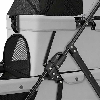 Bulk Foldable Pet Stroller | 4-Wheel Dog Cat Travel Stroller with Basket | Wholesale for Pet Retailers