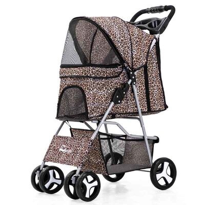 Quick Fold Pet Stroller Large Capacity Anti Escape Easy Clea Portable Pet Travel Cart Bulk Custom Logo