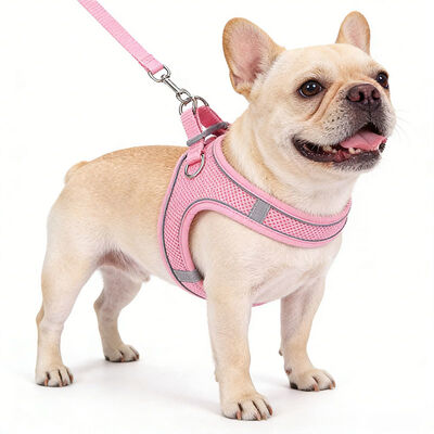 Custom Logo Dog Harness Set, Adjustable Reflective Pet Vest Wholesale Bulk Goods for Small Medium Dogs