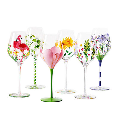 Unique 400ml Crystal Clear  Burgundy Stemless Wine Glass  For Wedding Party Custom Logo