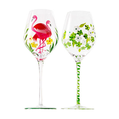 Unique 400ml Crystal Clear  Burgundy Stemless Wine Glass  For Wedding Party Custom Logo