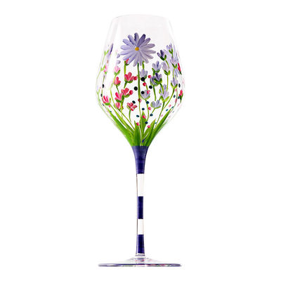 Unique 400ml Crystal Clear  Burgundy Stemless Wine Glass  For Wedding Party Custom Logo