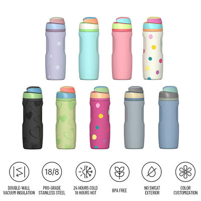 Bulk Custom 16oz Stainless Steel Vacuum Bottles W/Handle | FDA-Approved, BPA-Free, Commercial-Grade
