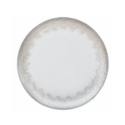 Custom13IN Gold Foil Leaf Rim Glass Plates|Commercial-Grade Shatterproof|B2B Wholesale Pricing