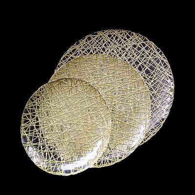 Wholesale Custom Gold Glass Charger Plates|FDA Approved Eco-Friendly|Bulk Orders for Hotels&Restaurants