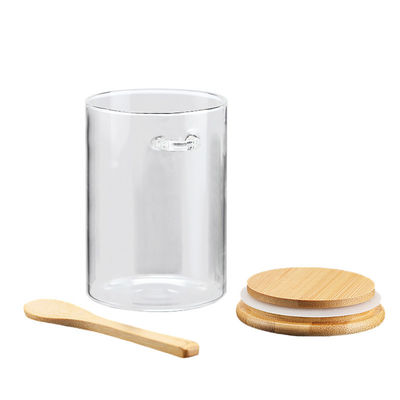 Commercial-Grade Glass Jars with Spoon|B2B Bulk Order|Airtight Bamboo Lids Containers|Custom Branding