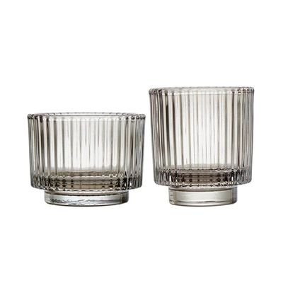 B2B Christmas-Themed Glass Candle Jars – Ribbed Design, Bulk Order for Candle Brands/Contract Makers