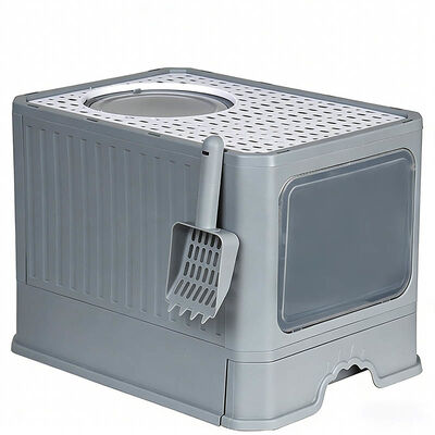 Top Entry Cat Litter Box, Foldable Enclosed Drawer, Anti-Tracking, B2B Bulk OEM Odor Control