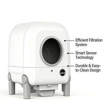Automatic Pet Litter Box for Cats, Odor Sealed, Quiet Operation, Durable, Ideal for Retail & Distribution