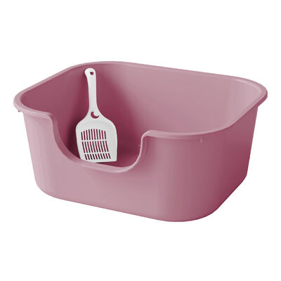 BPA Free Open Top Cat Litter Box, Extra Large Easy Clean Litter Pan with Scoop for All Cats