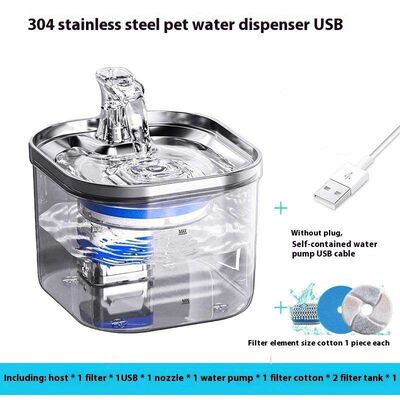 Smart Pet Water Fountain Bulk Wholesale Stainless Steel Filtered Ultra Quiet Large Capacity BPA Free