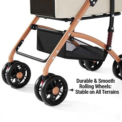 Wholesale Foldable Pet Stroller | Detachable, Shock-Absorbing, Lightweight, Breathable | OEM ODM Supplier