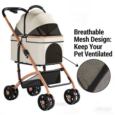 Wholesale Foldable Pet Stroller | Detachable, Shock-Absorbing, Lightweight, Breathable | OEM ODM Supplier