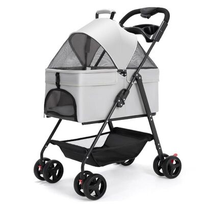 Foldable 4-Wheel Pet Stroller Lightweight Breathable Safe for Small Dogs Cats Travel Outdoor Wholesale