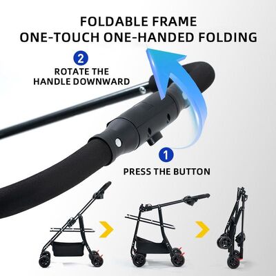 Foldable Pet Stroller Lightweight Portable Travel Dog Cat Stroller with Storage Basket & Safety Brakes