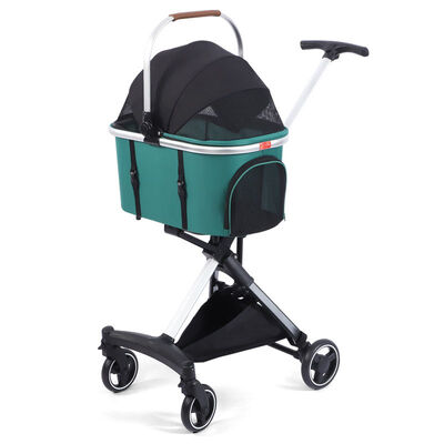 Wholesale  Durable  Pet Stroller Foldable Lightweight 4-Wheel Safe Detachable OEM Dog Cat Travel Stroller