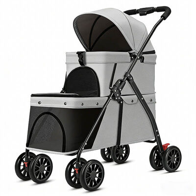 Bulk Foldable Pet Stroller | 4-Wheel Dog Cat Travel Stroller with Basket | Wholesale for Pet Retailers
