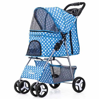 Quick Fold Pet Stroller Large Capacity Anti Escape Easy Clea Portable Pet Travel Cart Bulk Custom Logo