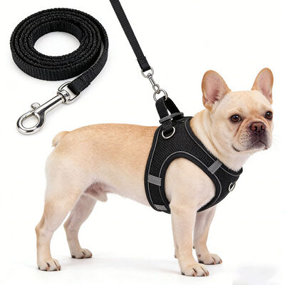 Custom Logo Dog Harness Set, Adjustable Reflective Pet Vest Wholesale Bulk Goods for Small Medium Dogs